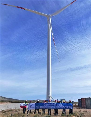 圣地亚哥以北320公里,计划安装32台金风gw121/2500直驱永磁风力发电